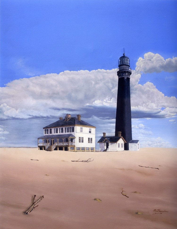 Sand Island Light painted by R.W. Thrasher